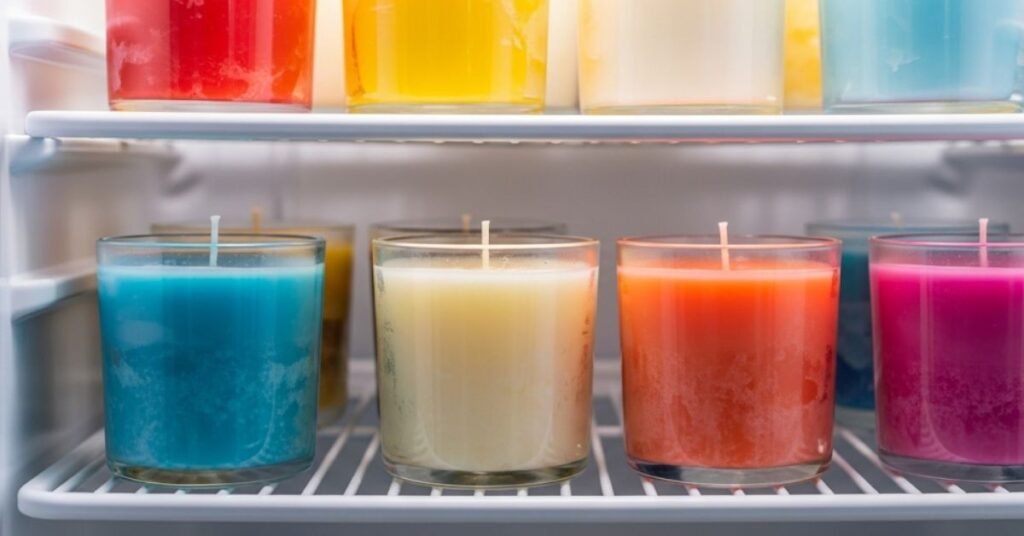 A detailed image showing a fridge candle curing process. - bathandbodyworkscandles.store